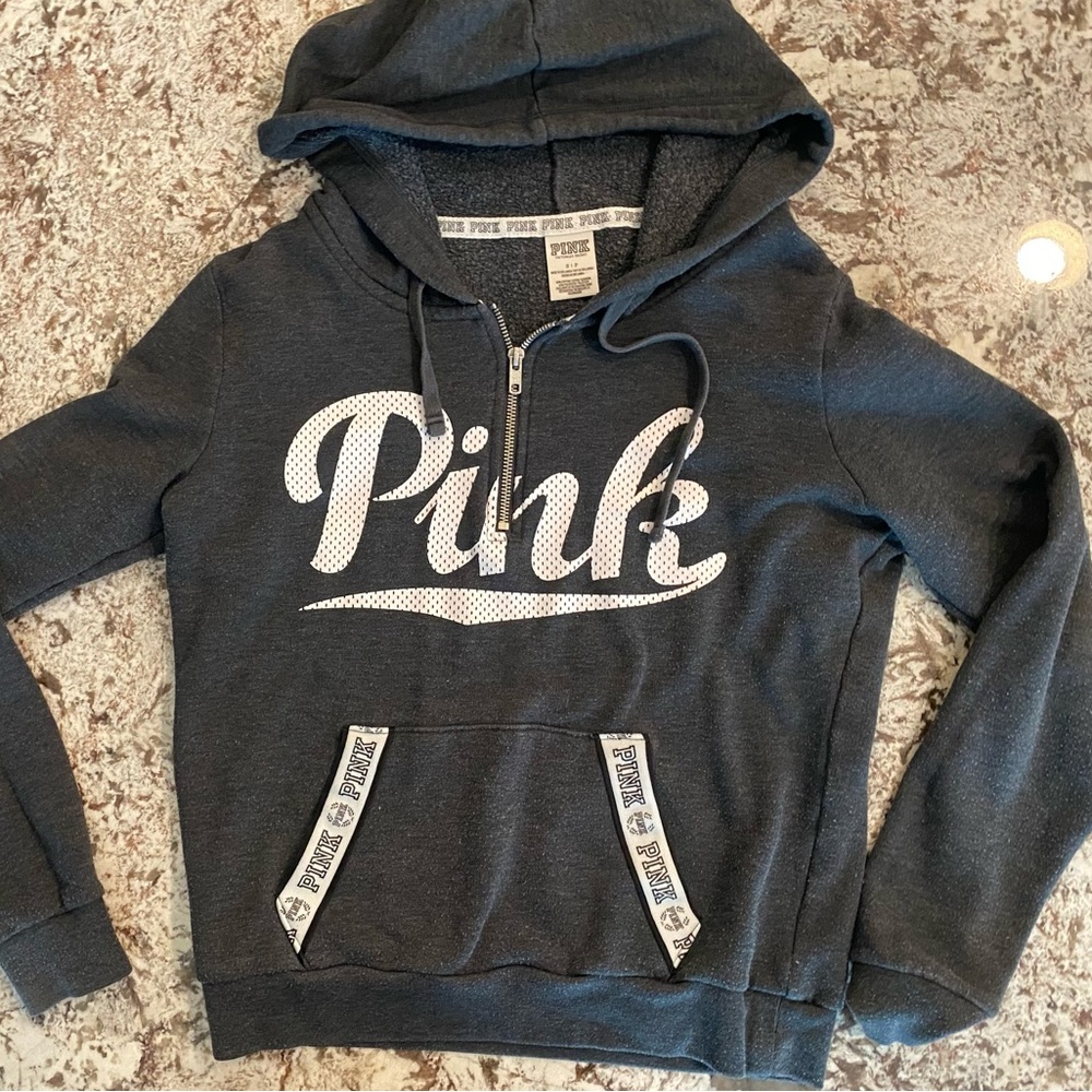 VS PINK BRAND Grey Half-zip hoodie size S